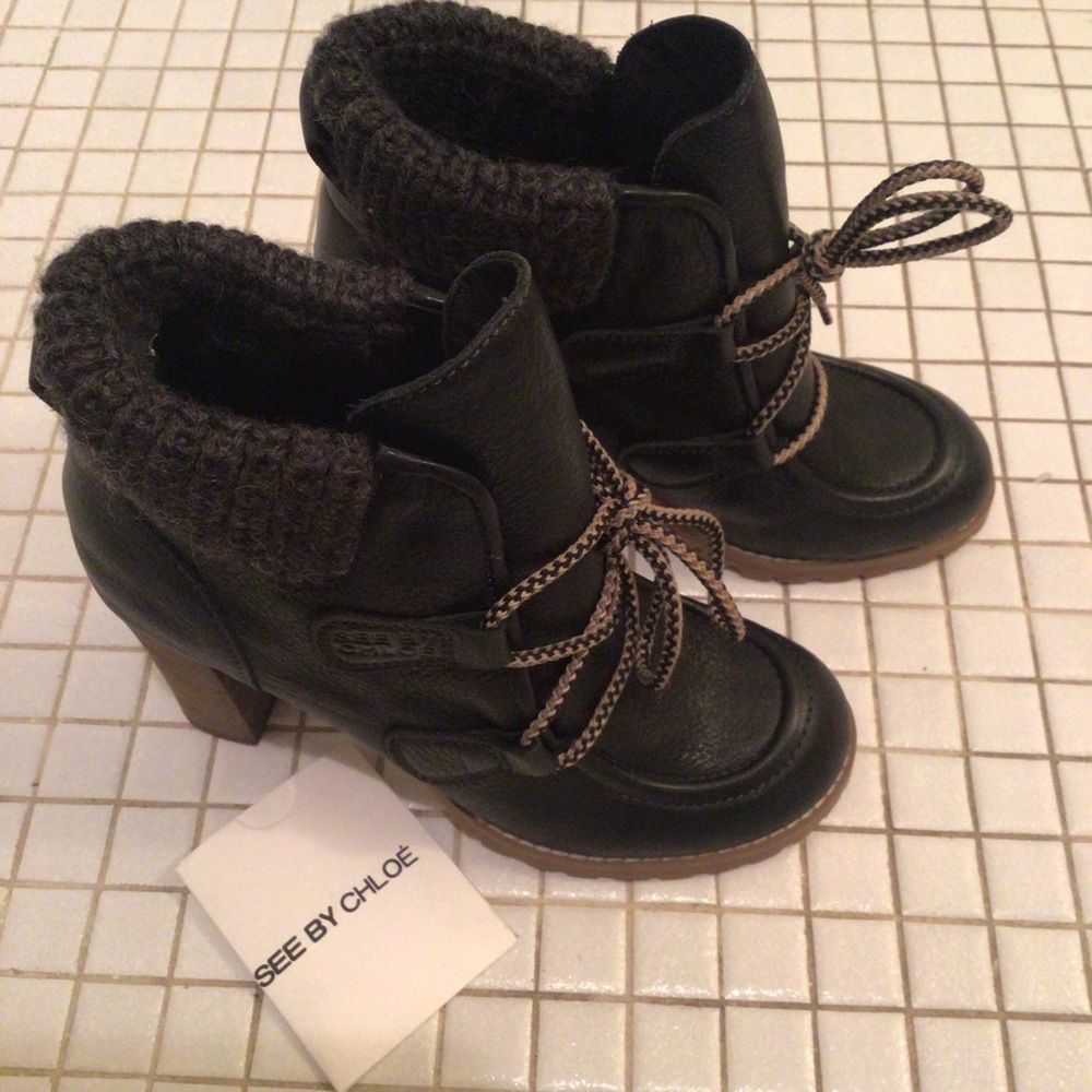 See By Chloé Navy Booties NIB